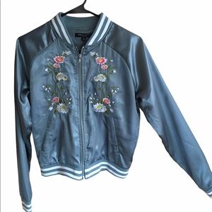 Romeo & Juliette Couture satin embroidered jacket.